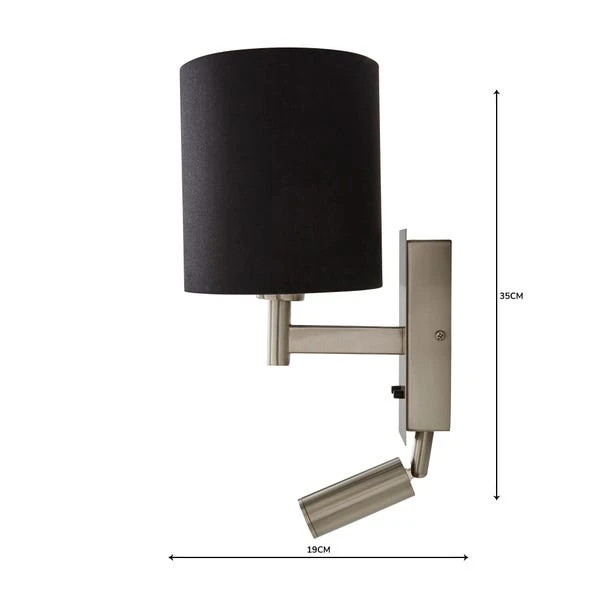 Dunelm Reader Shaded Black Wall Light 7 Dunelm Reader Shaded Black Wall Light - Image 5