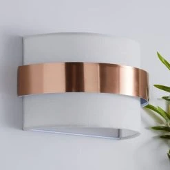 Dunelm Joey Ivory Shaded Copper Wall Light -Dunelm Shop 1000158743 alt01