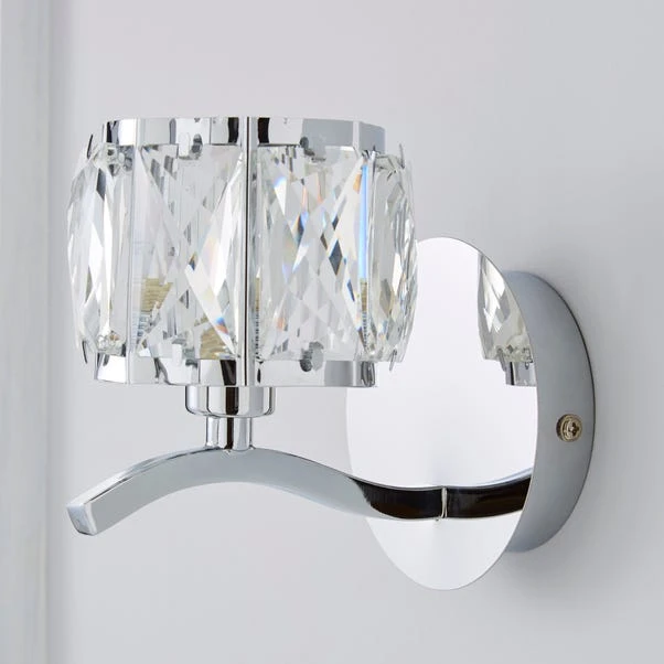 Dunelm Kleio Glass Chrome Wall Light 4 Dunelm Kleio Glass Chrome Wall Light - Image 2