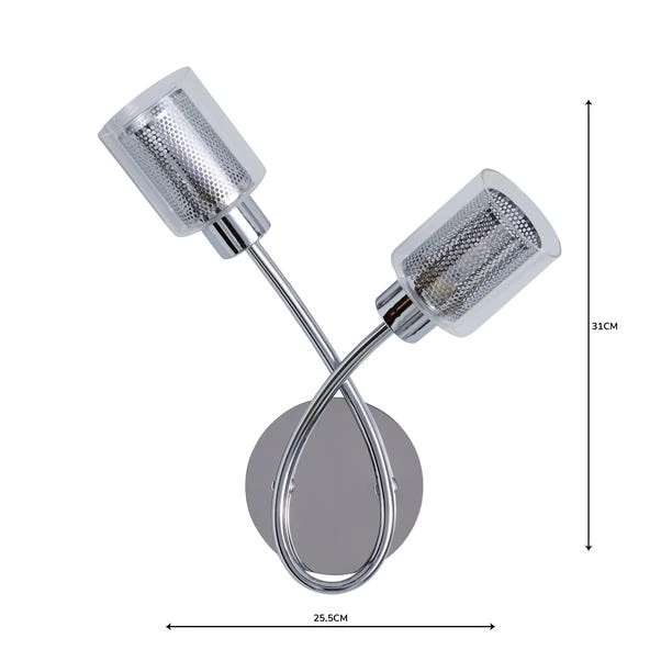 Dunelm Grace 2 Light Chrome Wall Light 7 Dunelm Grace 2 Light Chrome Wall Light - Image 5