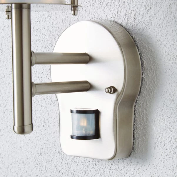 Dunelm Derek PIR Sensor Glass Steel Outdoor Wall Light 6 Dunelm Derek PIR Sensor Glass Steel Outdoor Wall Light - Image 4