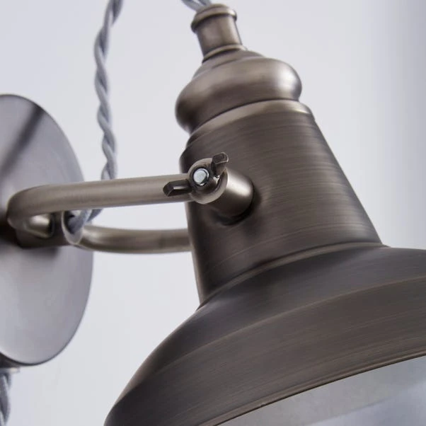 Dunelm Lucas Industrial Easy Fit Plug In Wall Light Pewter 5 Dunelm Lucas Industrial Easy Fit Plug In Wall Light Pewter - Image 3