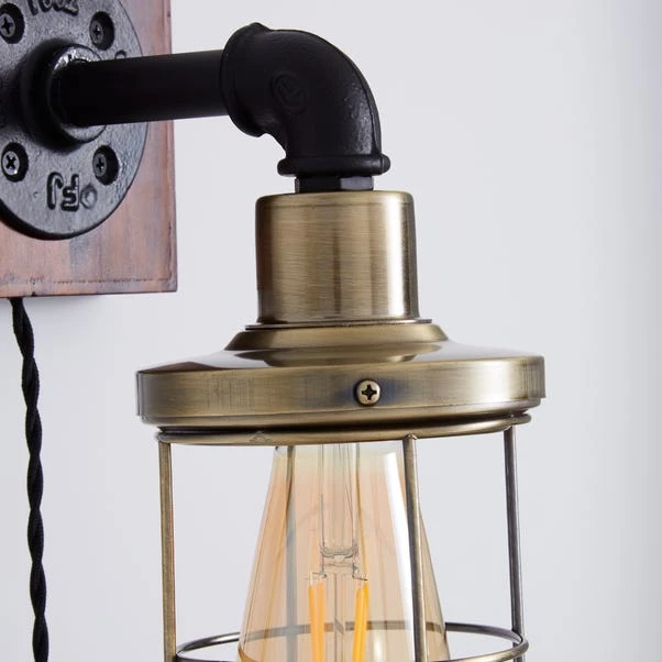 Dunelm Milas Pipe Industrial Easy Fit Plug In Wall Light Black 5 Dunelm Milas Pipe Industrial Easy Fit Plug In Wall Light Black - Image 3