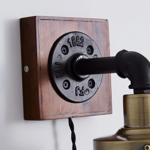 Dunelm Milas Pipe Industrial Easy Fit Plug In Wall Light Black 6 Dunelm Milas Pipe Industrial Easy Fit Plug In Wall Light Black - Image 4