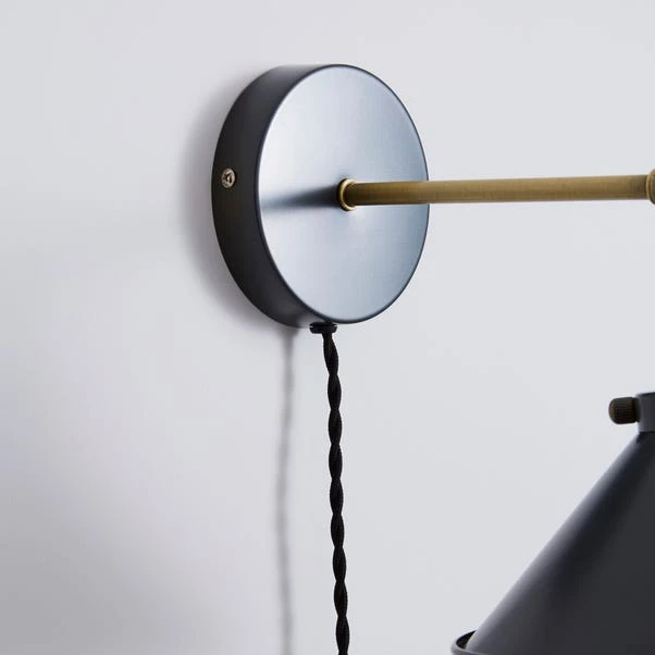 Dunelm Logan Grey Industrial Easy Fit Plug In Wall Light 6 Dunelm Logan Grey Industrial Easy Fit Plug In Wall Light - Image 4