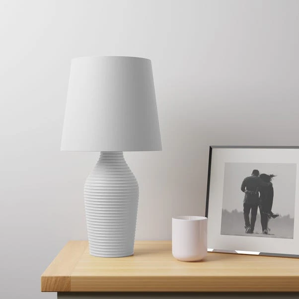 Dunelm Luna Stoneware Dove Grey Table Lamp 4 Dunelm Luna Stoneware Dove Grey Table Lamp - Image 2