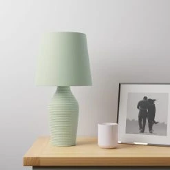 Dunelm Luna Stoneware Sage Green Table Lamp 9 Dunelm Luna Stoneware Sage Green Table Lamp -Dunelm Shop 1000163953 alt01