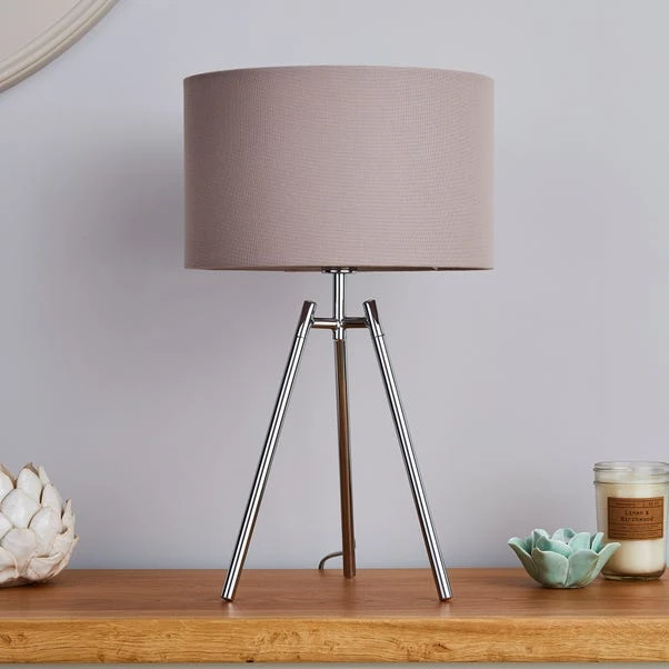 Dunelm Nora Tripod Table Lamp Chrome 4 Dunelm Nora Tripod Table Lamp Chrome - Image 2