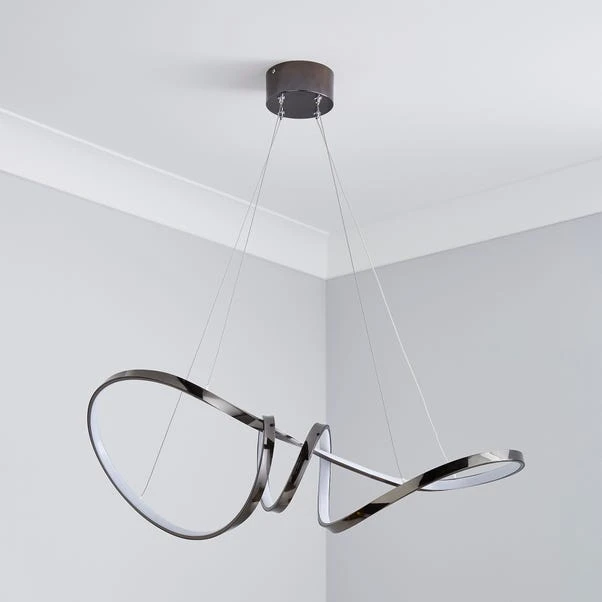 Dunelm Easton Dark Chrome LED Fitting 4 Dunelm Easton Dark Chrome LED Fitting - Image 2