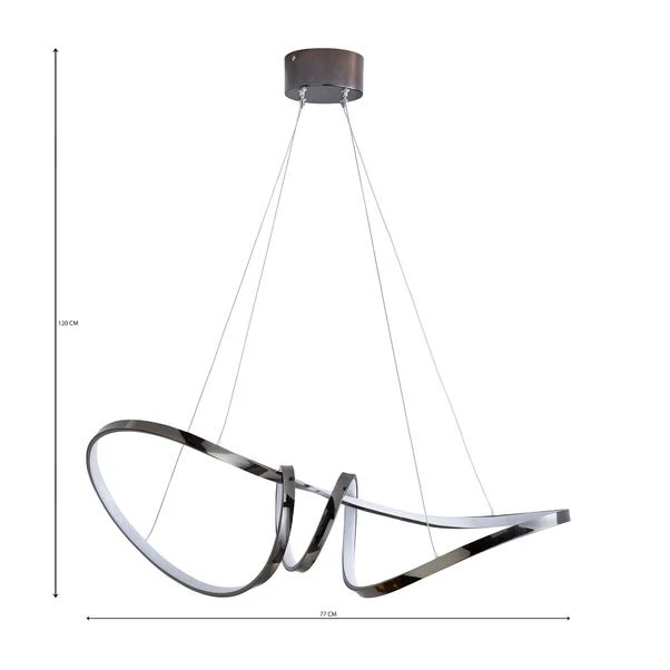 Dunelm Easton Dark Chrome LED Fitting 8 Dunelm Easton Dark Chrome LED Fitting - Image 6