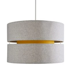 Dunelm Frea Lennox 45cm Ochre Drum Shade -Dunelm Shop 1000169157 alt04