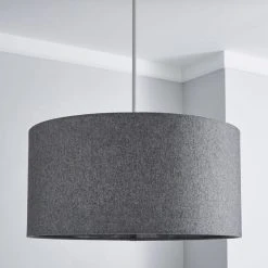 Dunelm Marl Felt 45cm Grey Drum Shade 8 Dunelm Marl Felt 45cm Grey Drum Shade -Dunelm Shop 1000169200 alt01