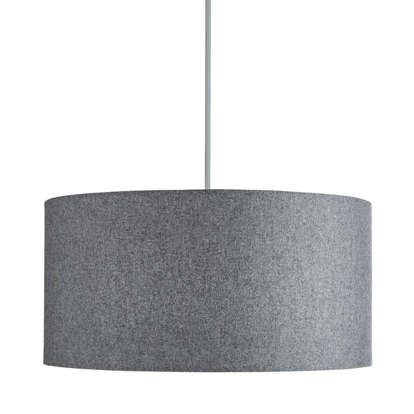 Dunelm Marl Felt 45cm Grey Drum Shade 6 Dunelm Marl Felt 45cm Grey Drum Shade - Image 4