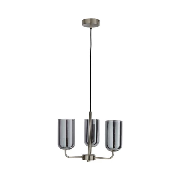 Dunelm Palazzo 3 Light Smoked Glass Chandelier 7 Dunelm Palazzo 3 Light Smoked Glass Chandelier - Image 5