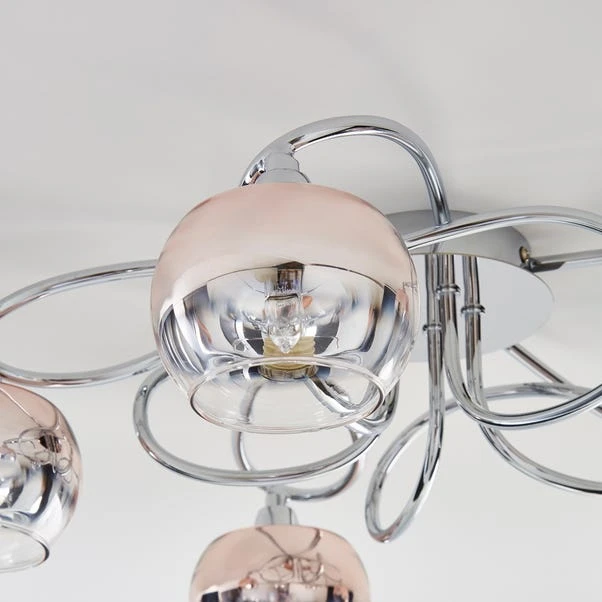 Dunelm Seychelles Blush Pink 5 Light Flush Ceiling Fitting 5 Dunelm Seychelles Blush Pink 5 Light Flush Ceiling Fitting - Image 3