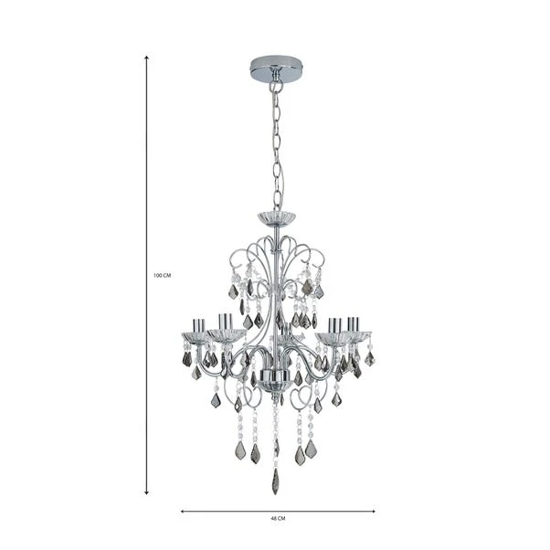 Dunelm Sophy 5 Light Chandelier 8 Dunelm Sophy 5 Light Chandelier - Image 6