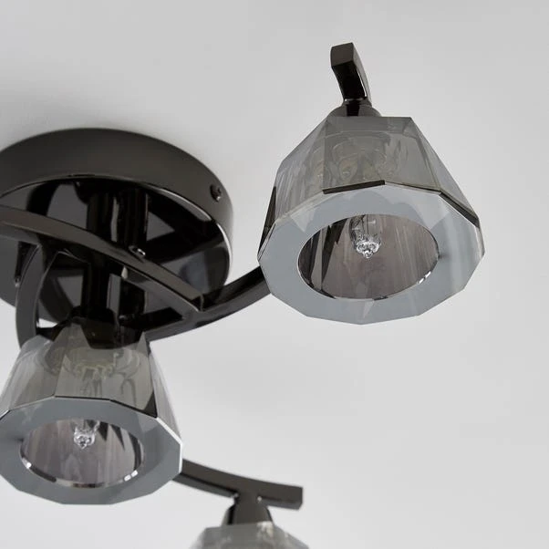 Dunelm Vanessa Smoked 4 Light Flush Ceiling Fitting 5 Dunelm Vanessa Smoked 4 Light Flush Ceiling Fitting - Image 3