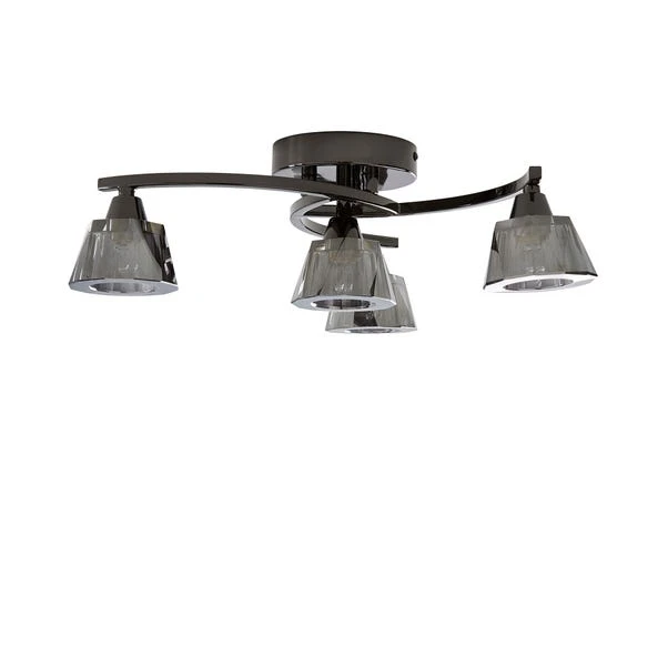 Dunelm Vanessa Smoked 4 Light Flush Ceiling Fitting 7 Dunelm Vanessa Smoked 4 Light Flush Ceiling Fitting - Image 5