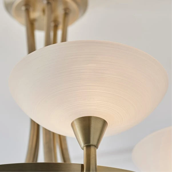 Vogue Lighting Vogue Cagney 5 Light Semi Flush Ceiling Fitting Brass 4 Vogue Lighting Vogue Cagney 5 Light Semi Flush Ceiling Fitting Brass - Image 2