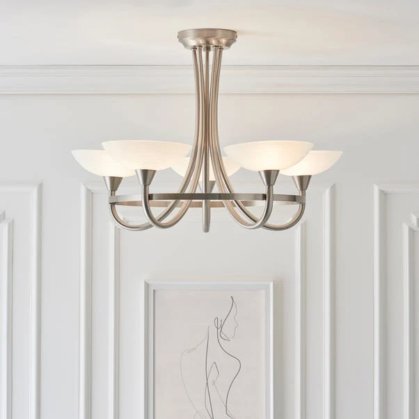 Vogue Lighting Vogue Cagney 5 Light Semi Flush Ceiling Fitting Chrome 6 Vogue Lighting Vogue Cagney 5 Light Semi Flush Ceiling Fitting Chrome - Image 4