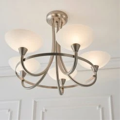 Vogue Lighting Vogue Cagney 5 Light Semi Flush Ceiling Fitting Chrome 12 Vogue Lighting Vogue Cagney 5 Light Semi Flush Ceiling Fitting Chrome -Dunelm Shop 1000169431 alt04