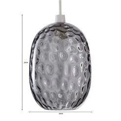 Dunelm Elodie Dimpled Glass Easy Fit Pendant Grey Lustre -Dunelm Shop 1000180647 alt07
