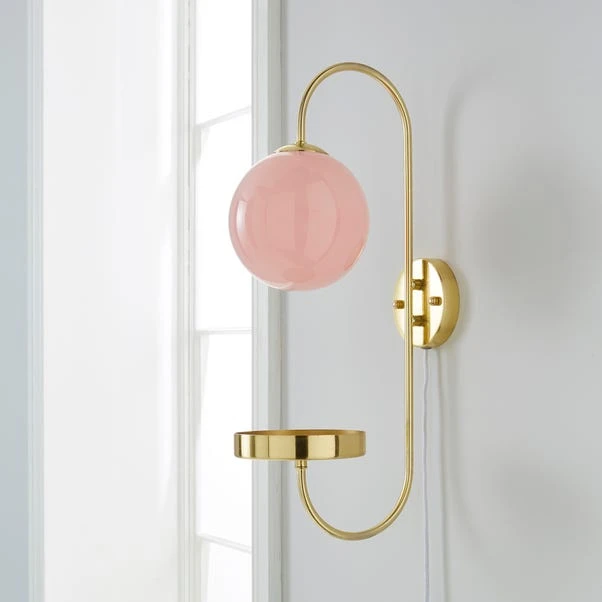 Dunelm Gigi Easy Fit Plug In Pink Wall Light 4 Dunelm Gigi Easy Fit Plug In Pink Wall Light - Image 2