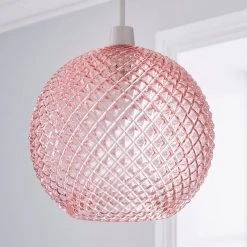 Dunelm Elodie Faceted Glass Easy Fit Pendant Blush Lustre 9 Dunelm Elodie Faceted Glass Easy Fit Pendant Blush Lustre -Dunelm Shop 1000180657 alt01