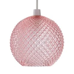 Dunelm Elodie Faceted Glass Easy Fit Pendant Blush Lustre 11 Dunelm Elodie Faceted Glass Easy Fit Pendant Blush Lustre -Dunelm Shop 1000180657 alt05