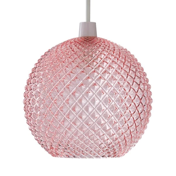 Dunelm Elodie Faceted Glass Easy Fit Pendant Blush Lustre 6 Dunelm Elodie Faceted Glass Easy Fit Pendant Blush Lustre - Image 4