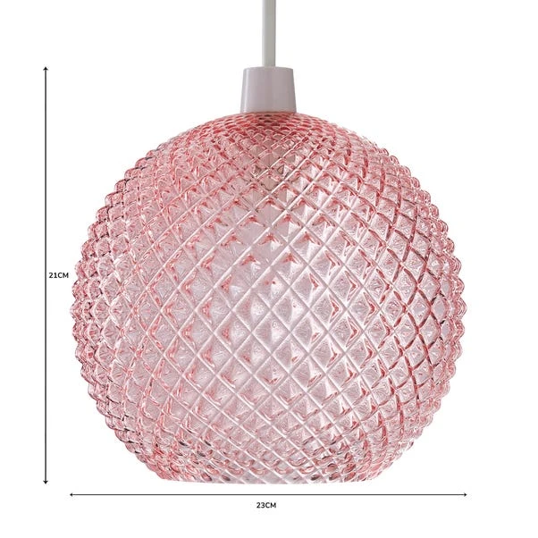 Dunelm Elodie Faceted Glass Easy Fit Pendant Blush Lustre 7 Dunelm Elodie Faceted Glass Easy Fit Pendant Blush Lustre - Image 5