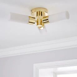 Dunelm Porto Bathroom 3 Light Ceiling Fitting Brass -Dunelm Shop 1000182553 alt01