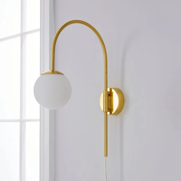 Dunelm Eniola Easy Fit Plug In Wall Light Gold 4 Dunelm Eniola Easy Fit Plug In Wall Light Gold - Image 2
