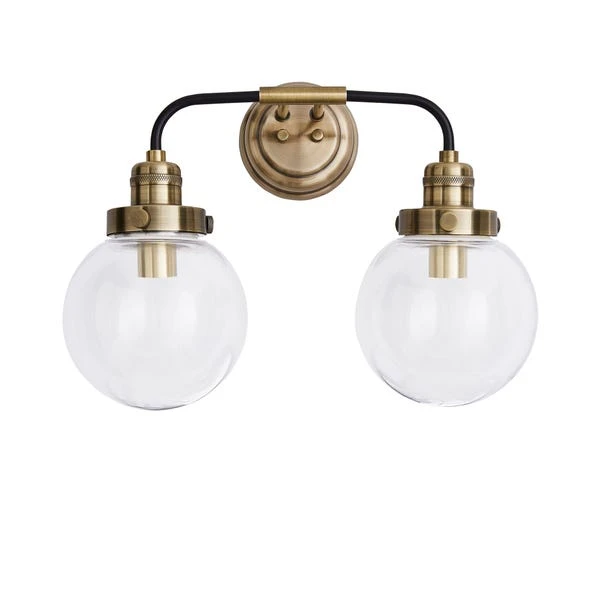 Dunelm Broden Bathroom 2 Light Wall Light Antique Brass 6 Dunelm Broden Bathroom 2 Light Wall Light Antique Brass - Image 5