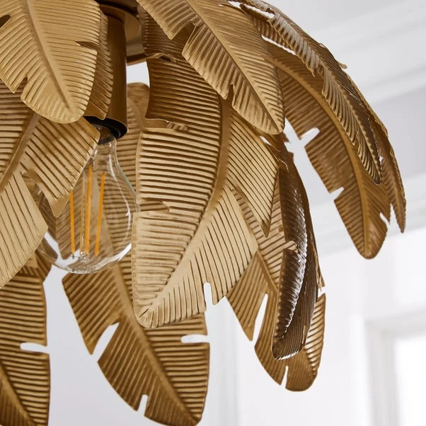 Dunelm Farrah Palm Leaf Ceiling Fitting Gold 5 Dunelm Farrah Palm Leaf Ceiling Fitting Gold - Image 3