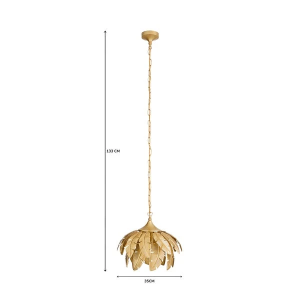 Dunelm Farrah Palm Leaf Ceiling Fitting Gold 8 Dunelm Farrah Palm Leaf Ceiling Fitting Gold - Image 6