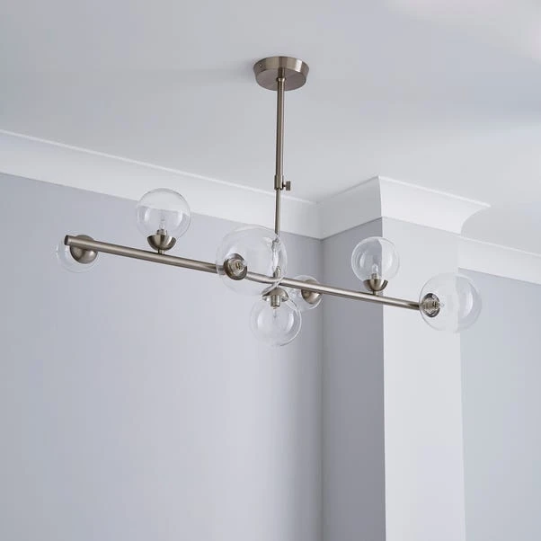 Dunelm Tarsia Glass Ceiling Fitting Satin Nickel 4 Dunelm Tarsia Glass Ceiling Fitting Satin Nickel - Image 2