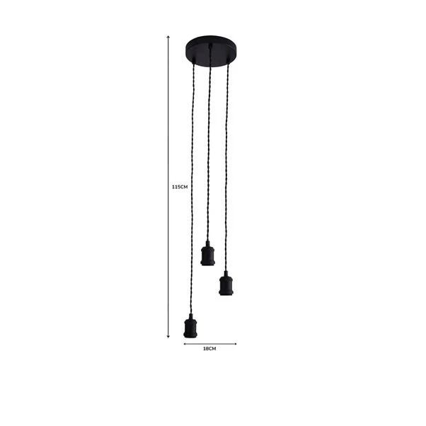 Dunelm Charlie 3 Light Cluster Flex Fitting 8 Dunelm Charlie 3 Light Cluster Flex Fitting - Image 6