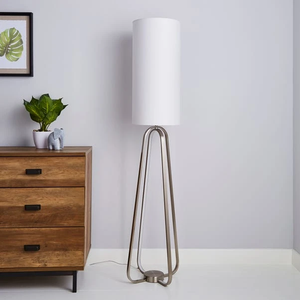 Dunelm Robyn Dual Lit Integrated LED Floor Lamp White 4 Dunelm Robyn Dual Lit Integrated LED Floor Lamp White - Image 2