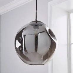 Dunelm Alexis DimpIed Glass 1 Light Pendant Ceiling Fitting -Dunelm Shop 1000183042 alt01