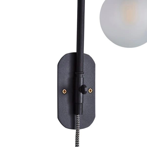 Dunelm Bradford EasyFit Plug In Wall Light Matt Black 7 Dunelm Bradford EasyFit Plug In Wall Light Matt Black - Image 5