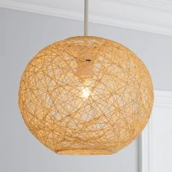 Dunelm Abaca Ball 27cm Natural Easy Fit Pendant