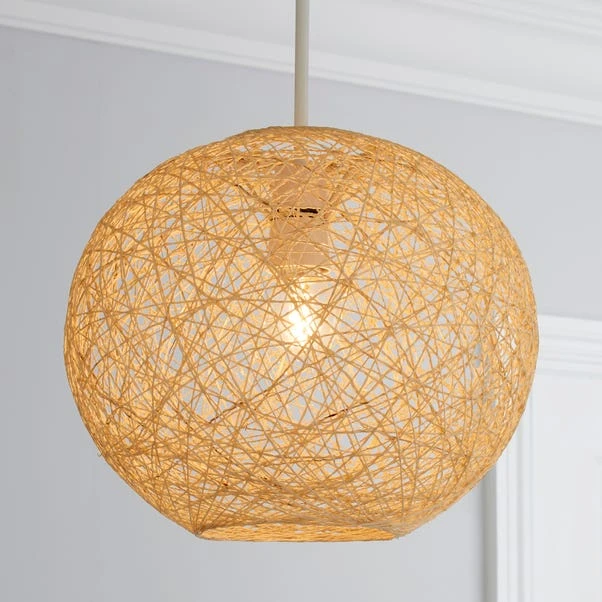 Dunelm Abaca Ball 27cm Natural Easy Fit Pendant 3 Dunelm Abaca Ball 27cm Natural Easy Fit Pendant