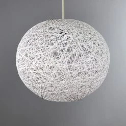 Dunelm Abaca Ball 27cm White Easy Fit Pendant