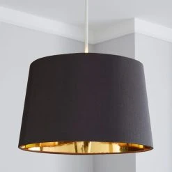 Dunelm Ritz Gold Lined Lamp Shade 35cm Grey