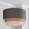 Elements Eclipse 3 Tier Lamp Shade 40cm Grey 2 Elements Eclipse 3 Tier Lamp Shade 40cm Grey -Dunelm Shop 30215012