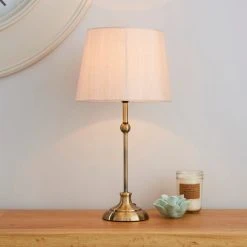 Dunelm Metal Ball Antique Brass Table Lamp