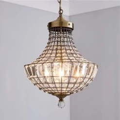 Dunelm Knightsbridge Crystal Antique Brass Chandelier