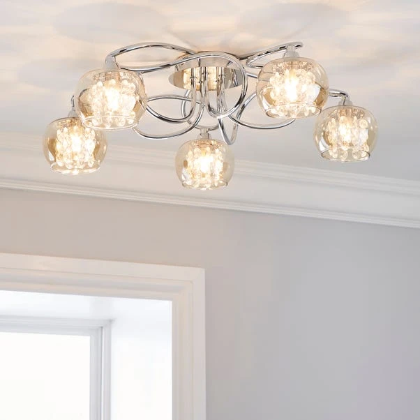 Dunelm Seychelles 5 Light Chrome Ceiling Fitting 3 Dunelm Seychelles 5 Light Chrome Ceiling Fitting