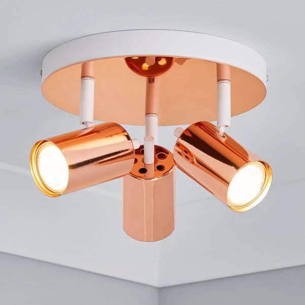 Dunelm Carter 3 Light Copper Spotlight 3 Dunelm Carter 3 Light Copper Spotlight